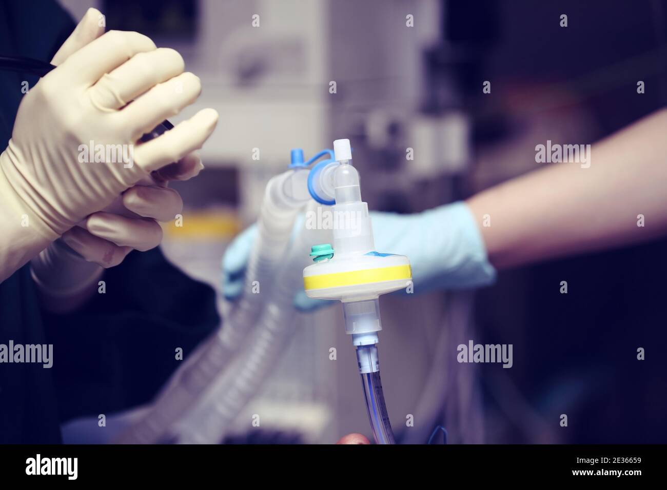 Work in the hospital's critical care unit. Stock Photo