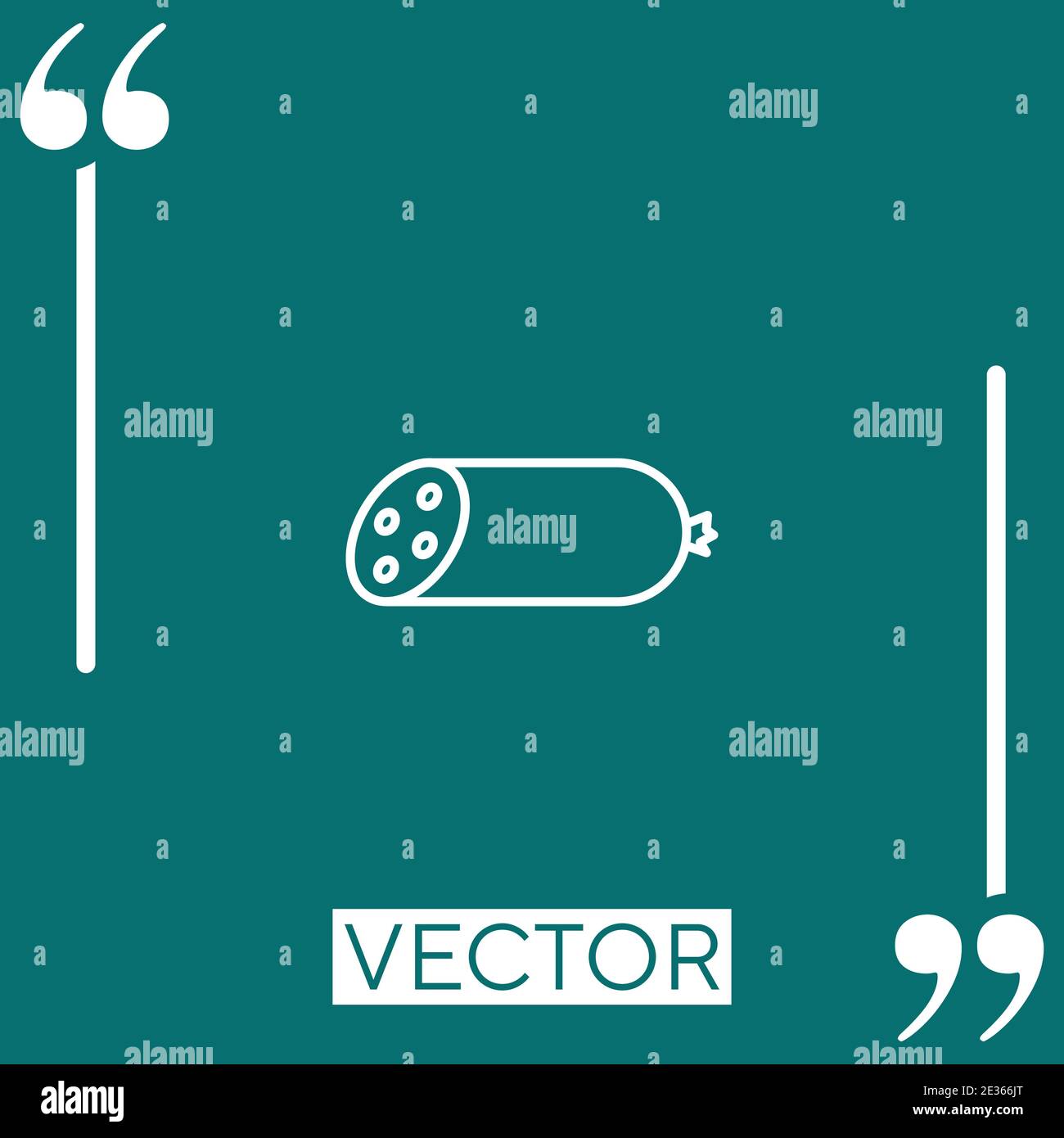 cutted sausage Linear icon. Editable stroke line Stock Vector Image ...