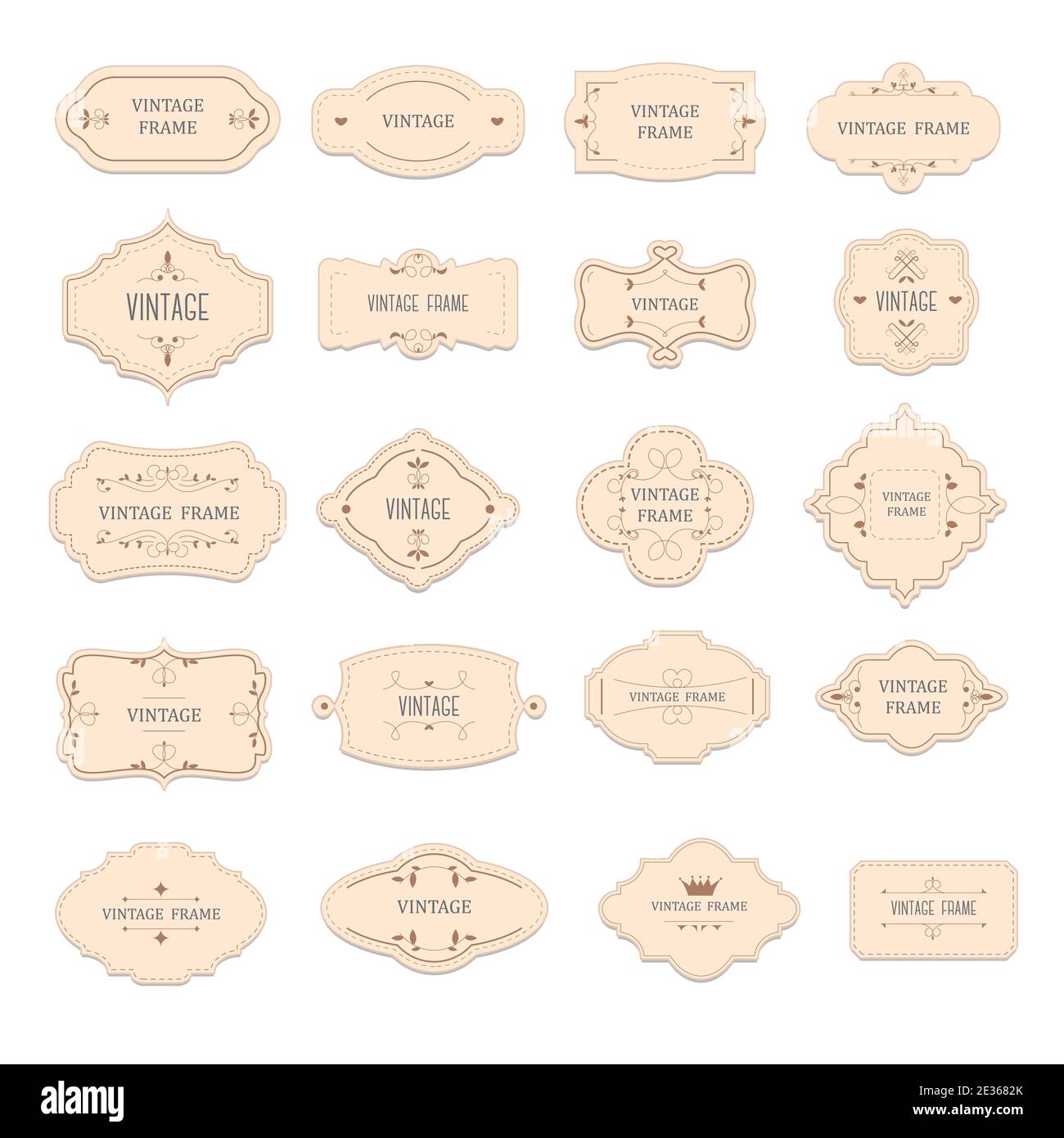 Vintage frames and labels with inscriptions vector Stock Vector