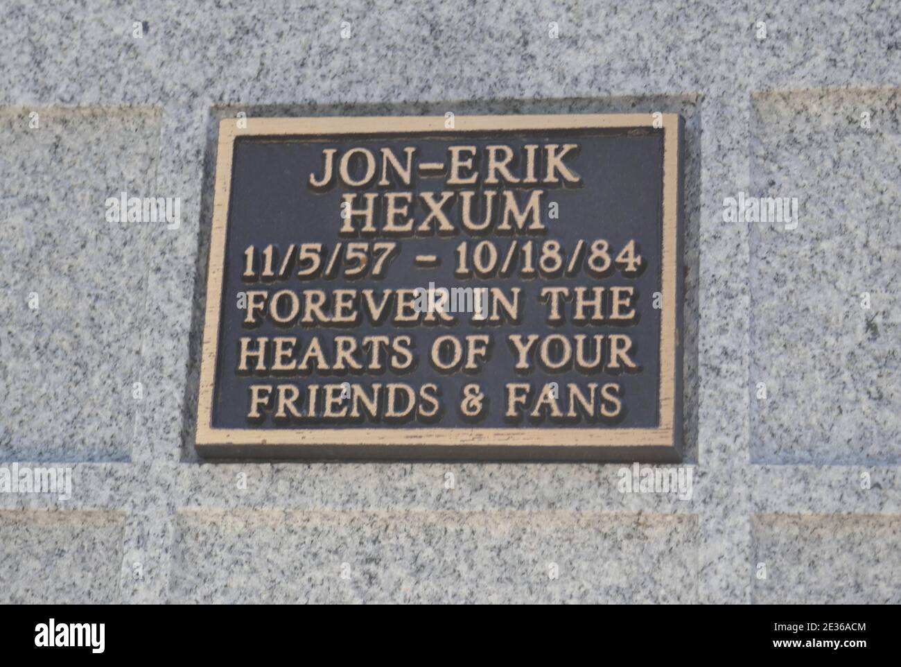 North Hollywood, California, USA 15th January 2021 A general view of atmosphere of Jon-Erik Hexum's Cenotaph and Memorial on January 15, 2021 at Valhalla Memorial Park in North Hollywood, California, USA. Photo by Barry King/Alamy Stock Photo Stock Photo