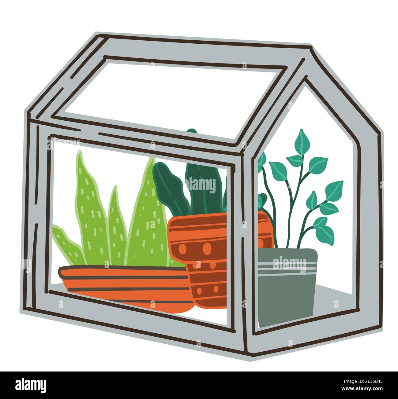 Greenhouse with flowers growing in pots vector Stock Vector Image & Art ...
