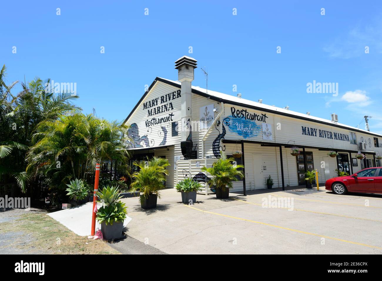View of the Mary River Marina Restaurant in Wharf Street, Maryborough Heritage Precinct, Queensland, QLD, Australia Stock Photo