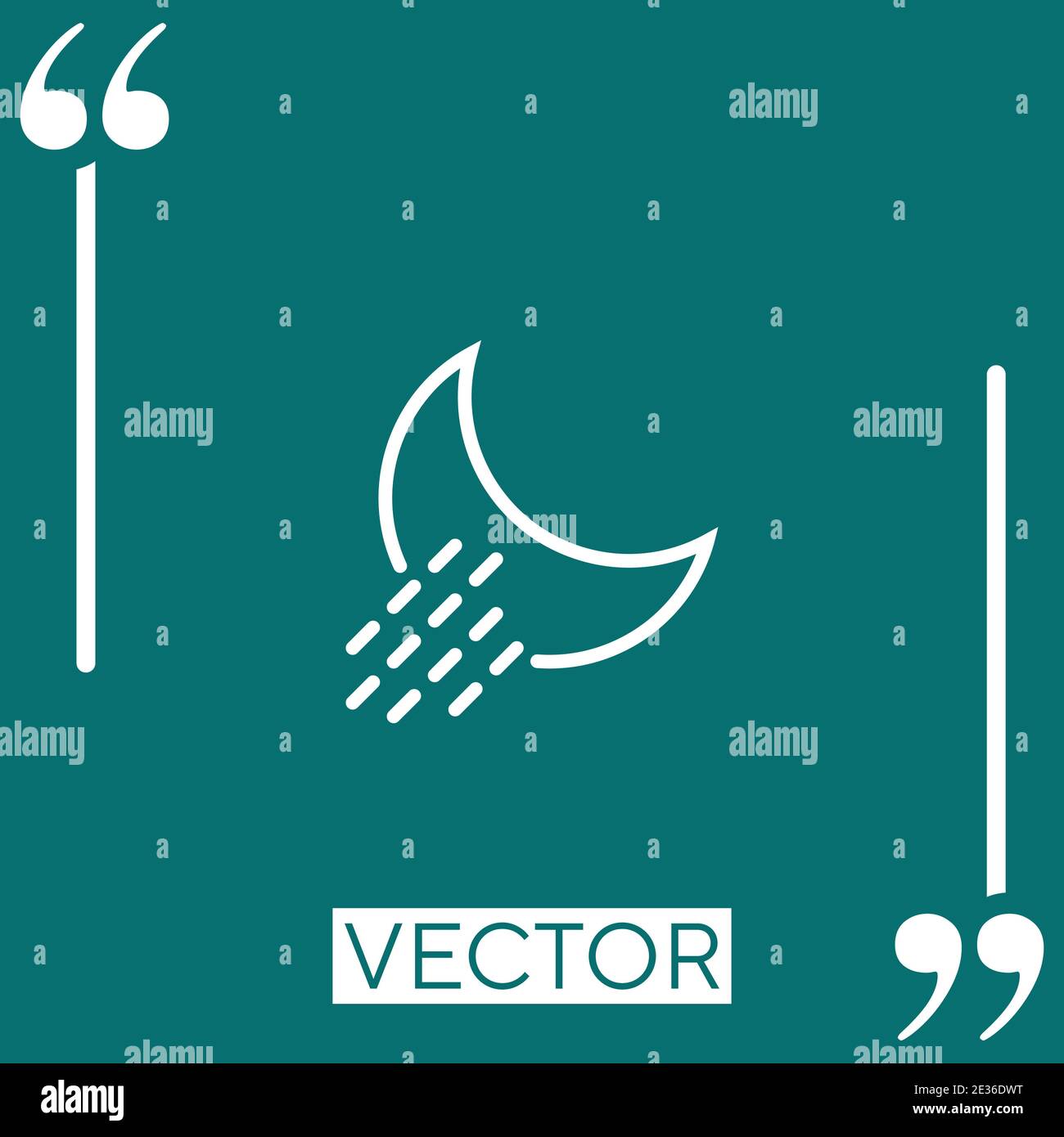 night rain vector icon Linear icon. Editable stroke line Stock Vector