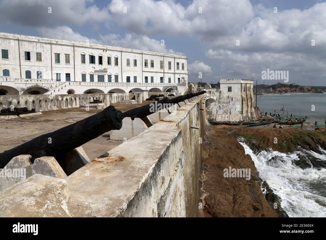 Cape Coast castle Ghana. One of forty slave castles, or forts of West Africa. Millions of African slaves passed through. Dungeons and cells slavery. Stock Photo