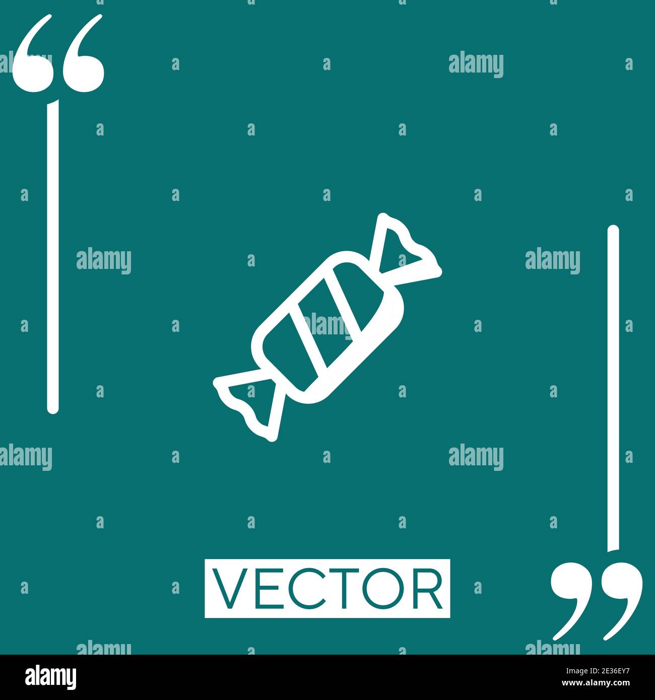 inclined candy Linear icon. Editable stroke line Stock Vector