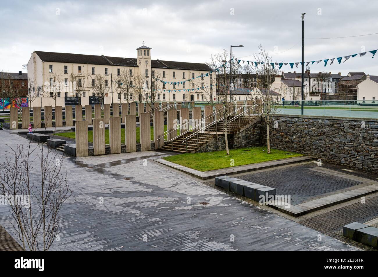Derry, Northern Ireland- Jan 16, 2020: Ebrington Square  in Derry City, Northern Ireland Stock Photo