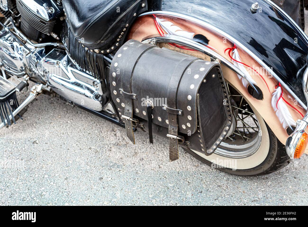 Samara, Russia - May 18, 2019: Leather motorcycle bag for carrying ...