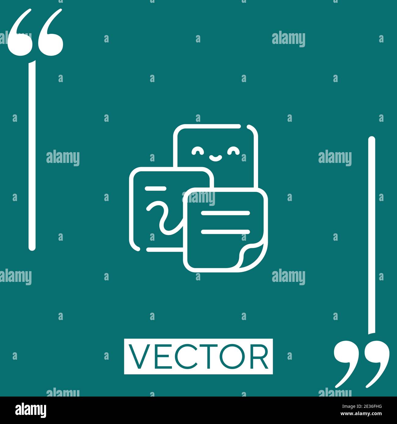sticky notes vector icon Linear icon. Editable stroked line Stock Vector