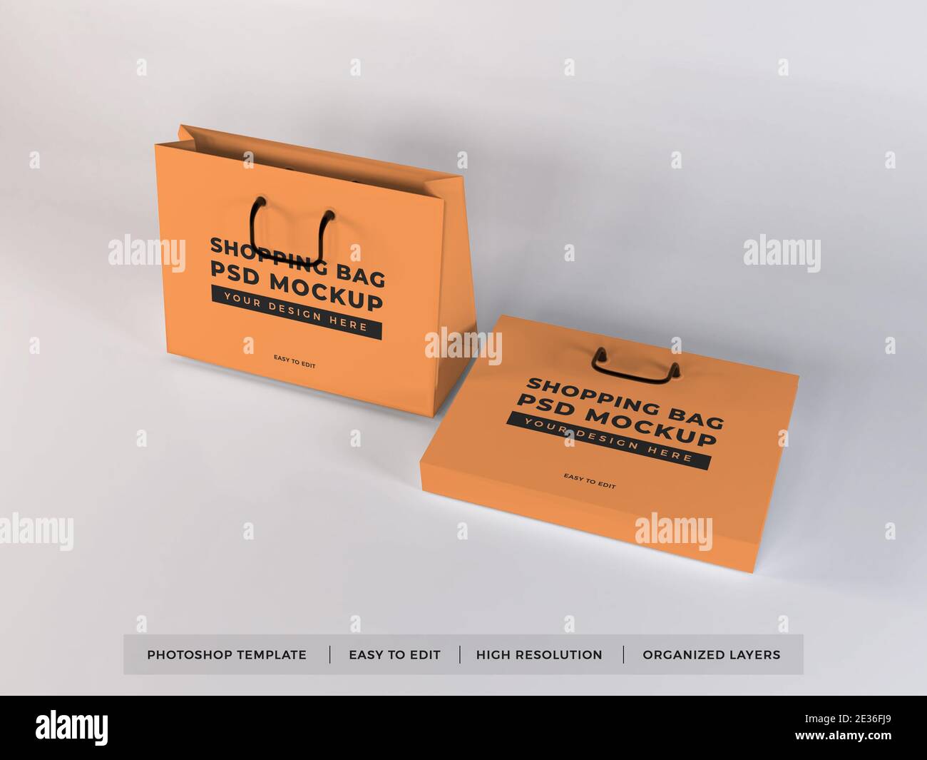 Realistic Shopping Bag 3D Illustration Mockup Scene on Isolated ...