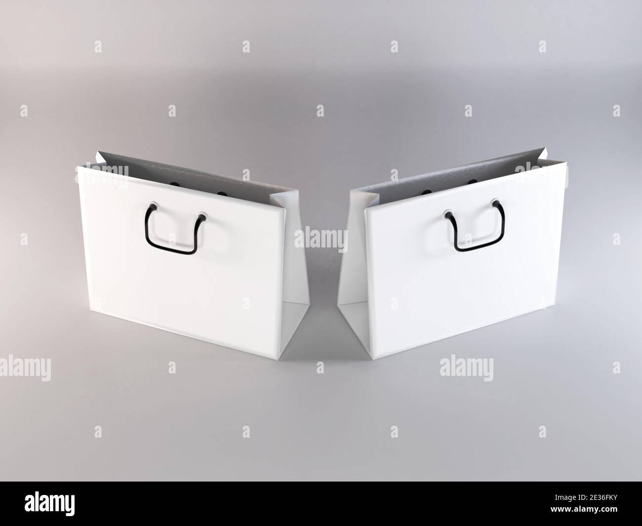 Realistic Shopping Bag 3D Illustration Mockup Scene on Isolated ...