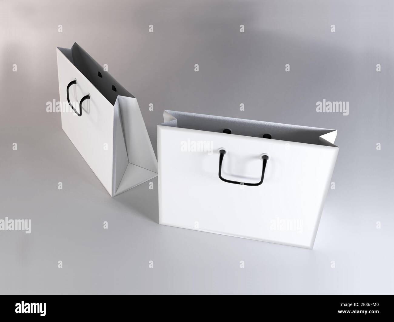 Realistic Shopping Bag 3D Illustration Mockup Scene on Isolated ...