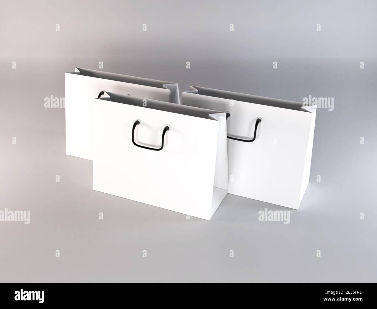 Realistic Shopping Bag 3D Illustration Mockup Scene on Isolated ...