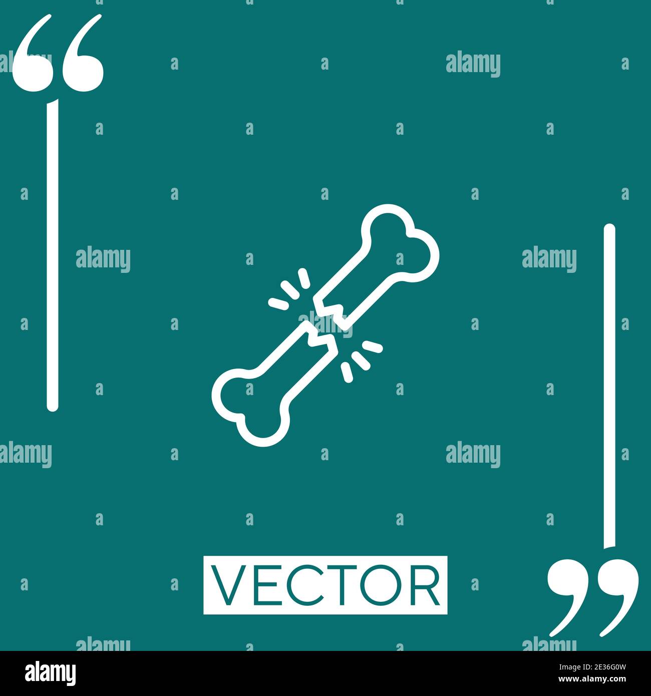 broken bone vector icon Linear icon. Editable stroke line Stock Vector