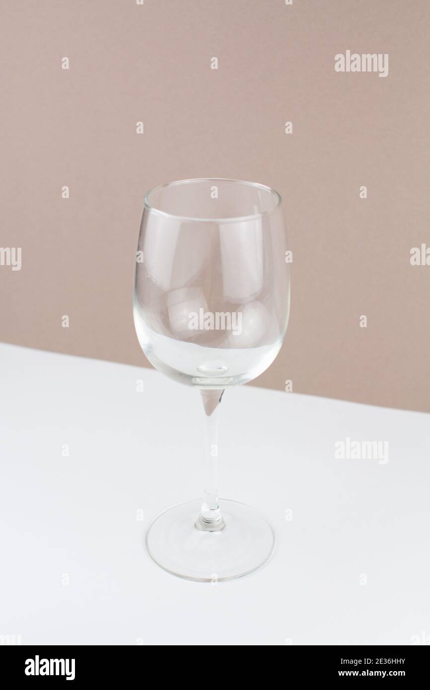an empty beautiful wine glass on background Stock Photo
