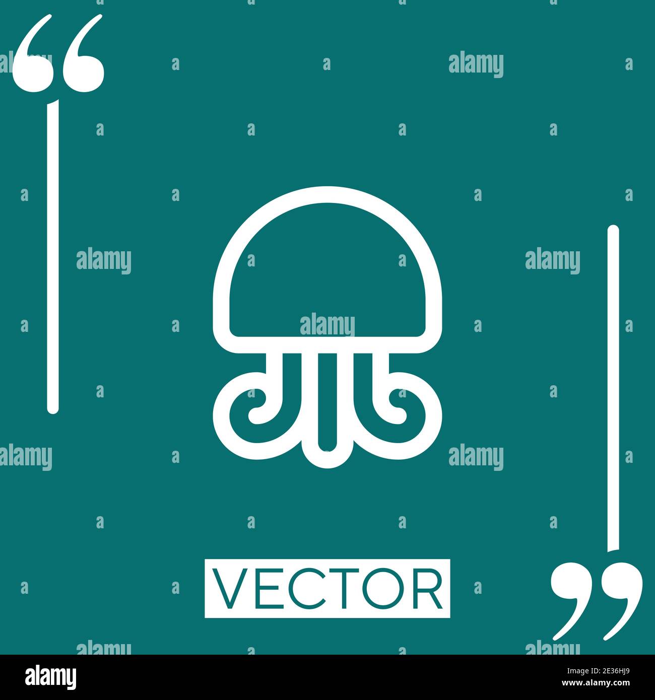 jellyfish vector icon Linear icon. Editable stroke line Stock Vector