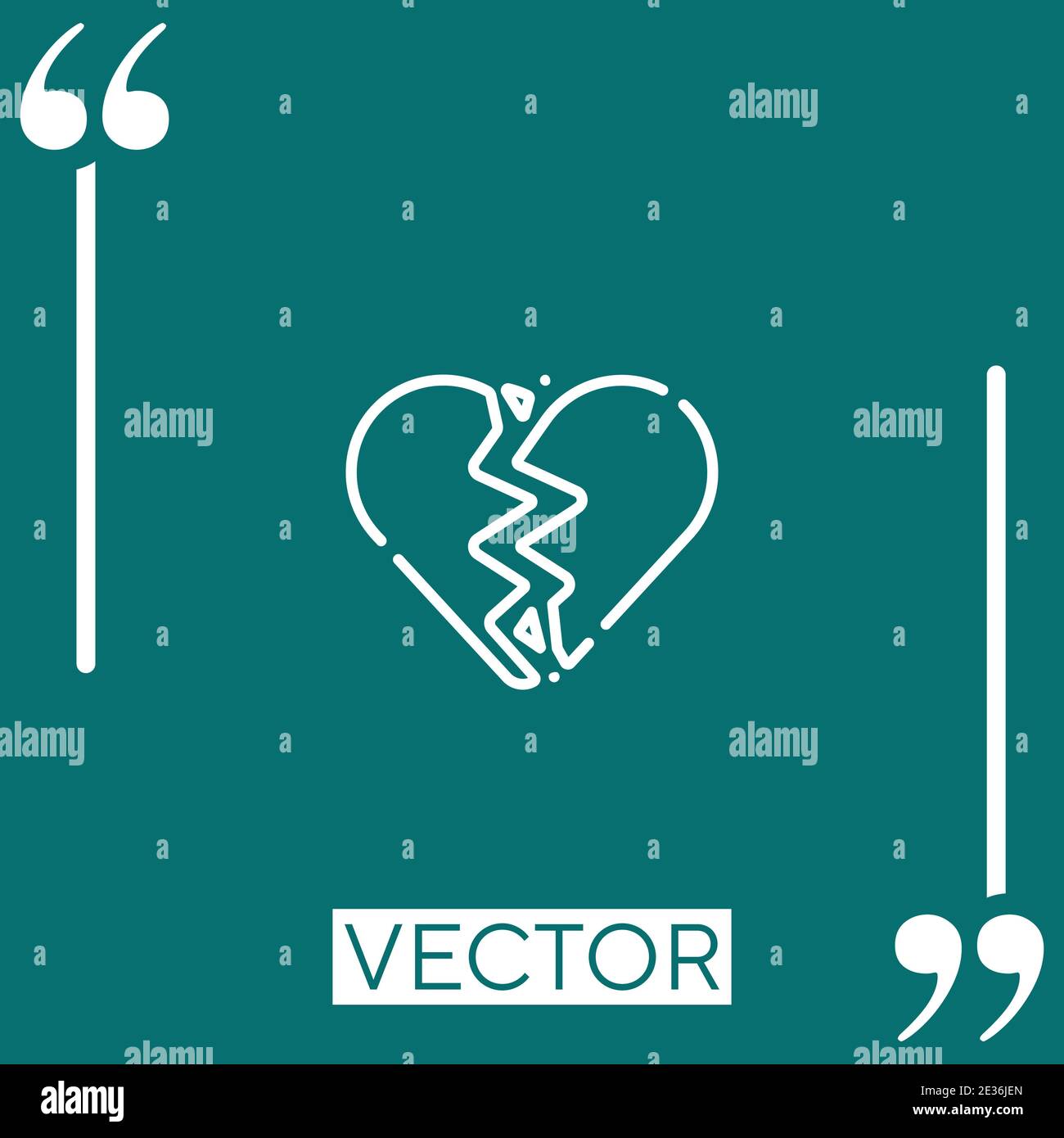 broken heart vector icon Linear icon. Editable stroke line Stock Vector ...