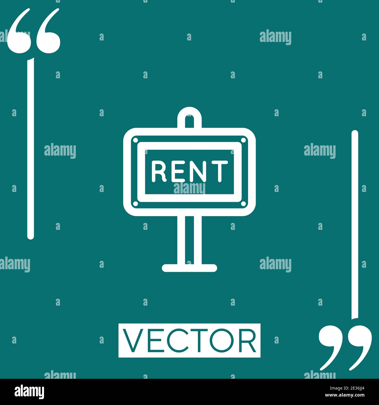 rent vector icon Linear icon. Editable stroke line Stock Vector