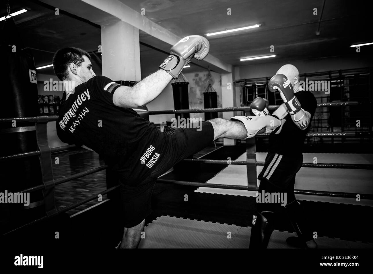 Two men boxers boxing Black and White Stock Photos & Images - Alamy