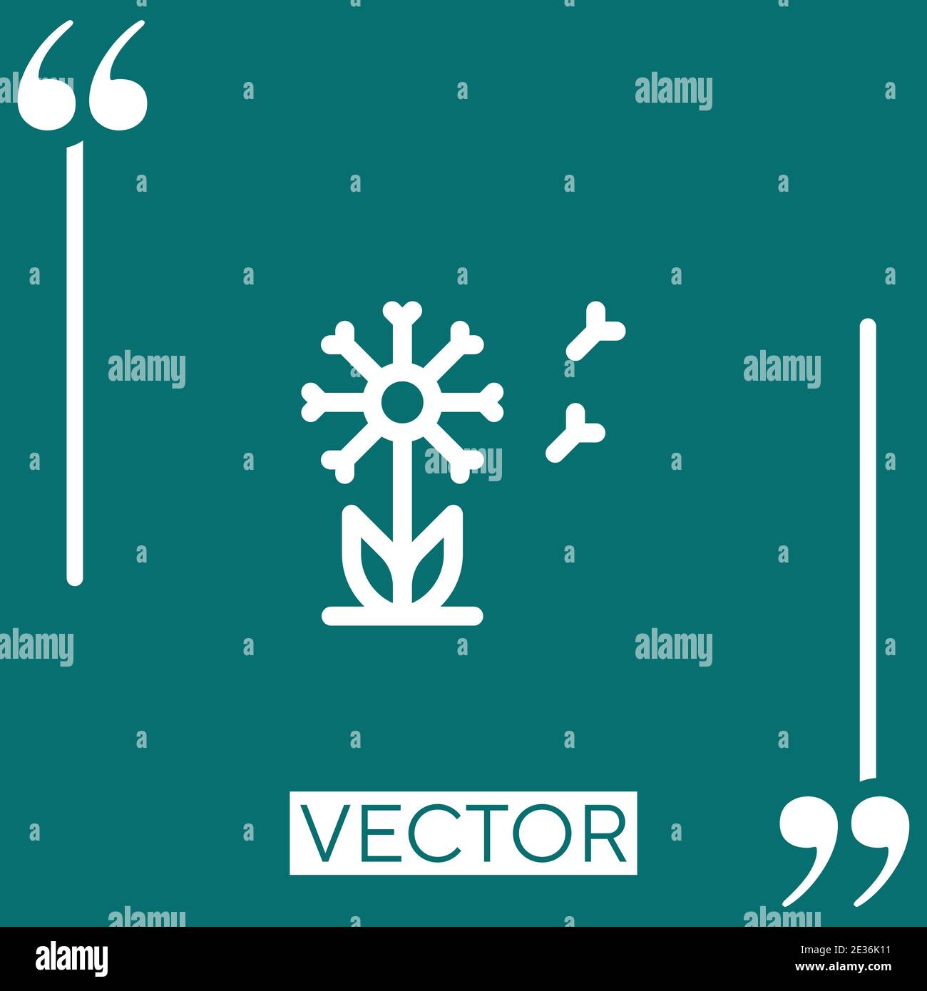 dandelion vector icon Linear icon. Editable stroke line Stock Vector