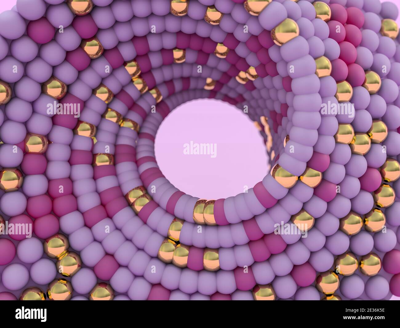 Abstract colorful swirled balls. Pink sphere fly in zero gravity