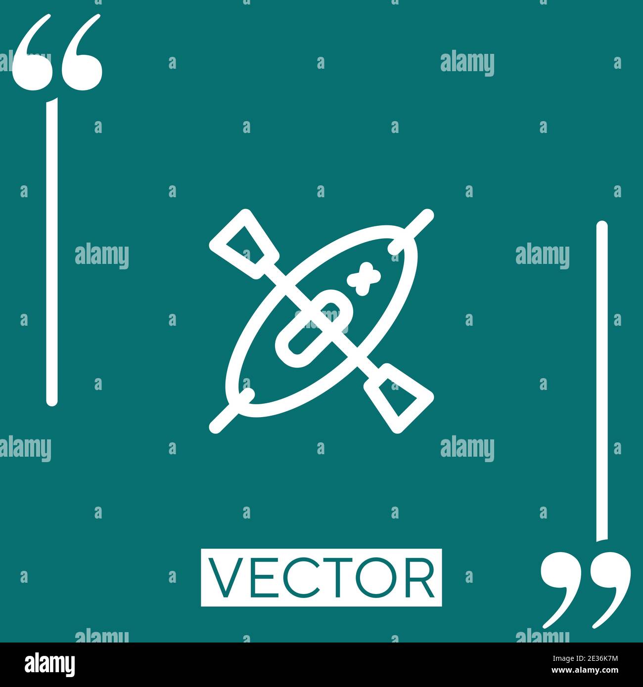 kayak vector icon Linear icon. Editable stroked line Stock Vector