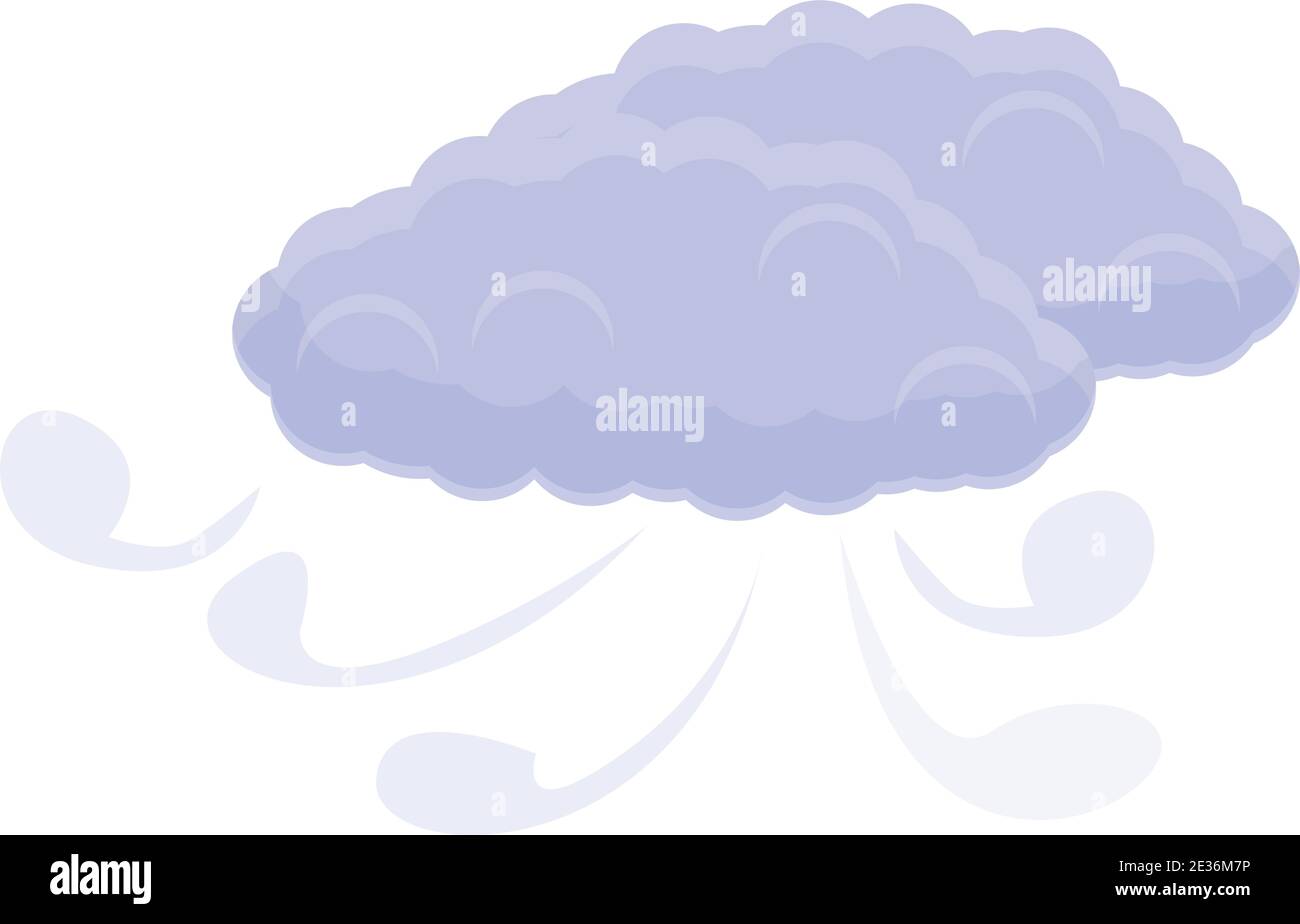 Windy clouds icon. Cartoon of windy clouds vector icon for web design