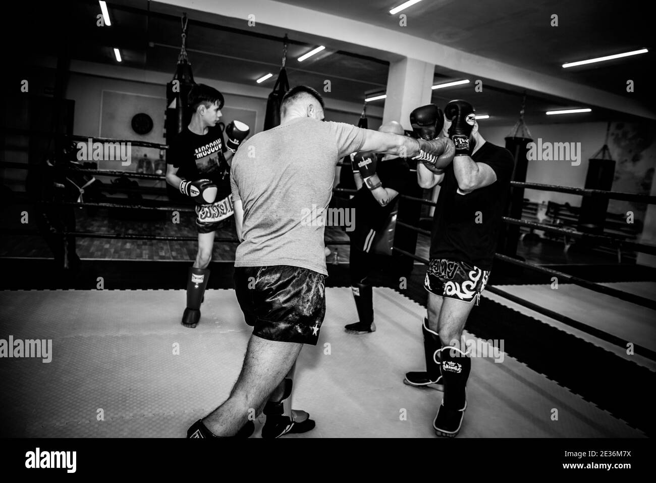 Two men boxers boxing Black and White Stock Photos & Images - Alamy
