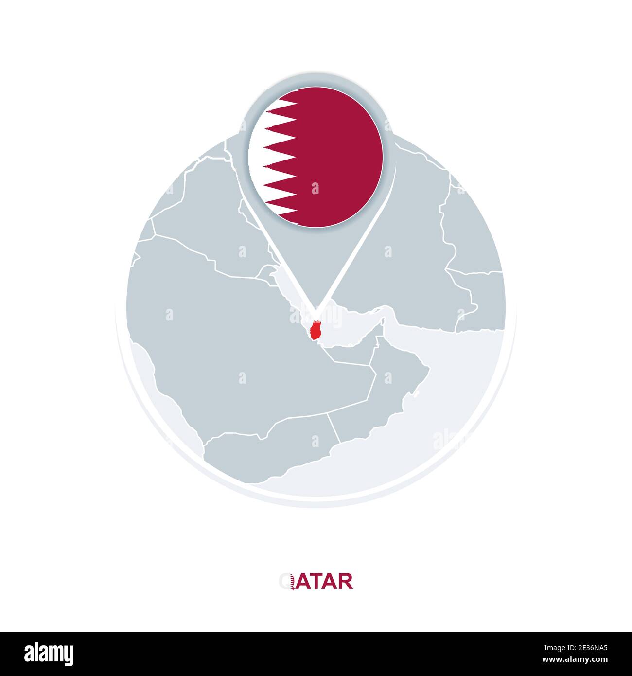Qatar Map Shape and Flag Design Magnet