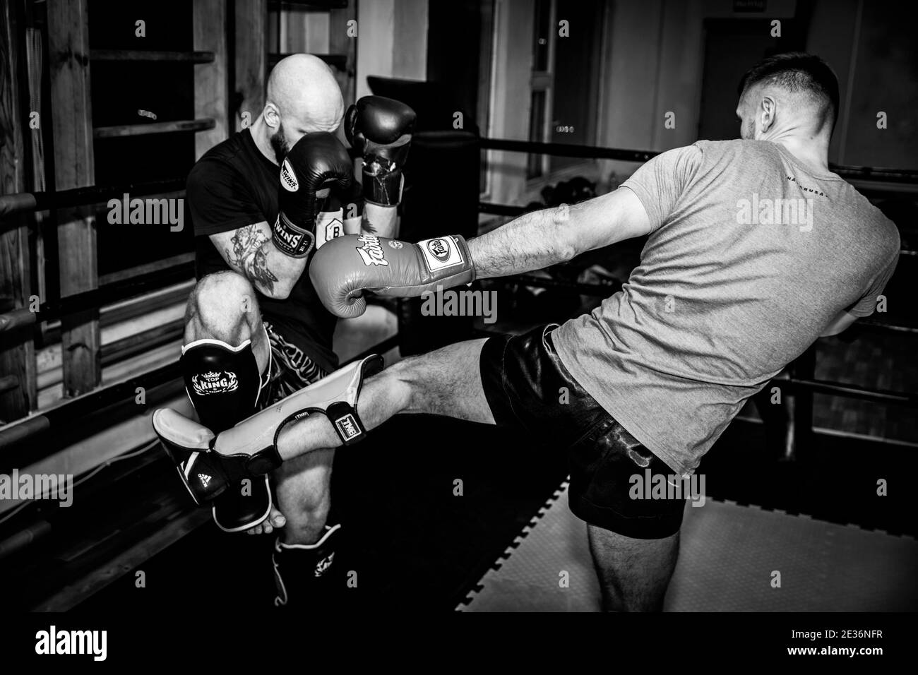 Two men boxers boxing Black and White Stock Photos & Images - Alamy