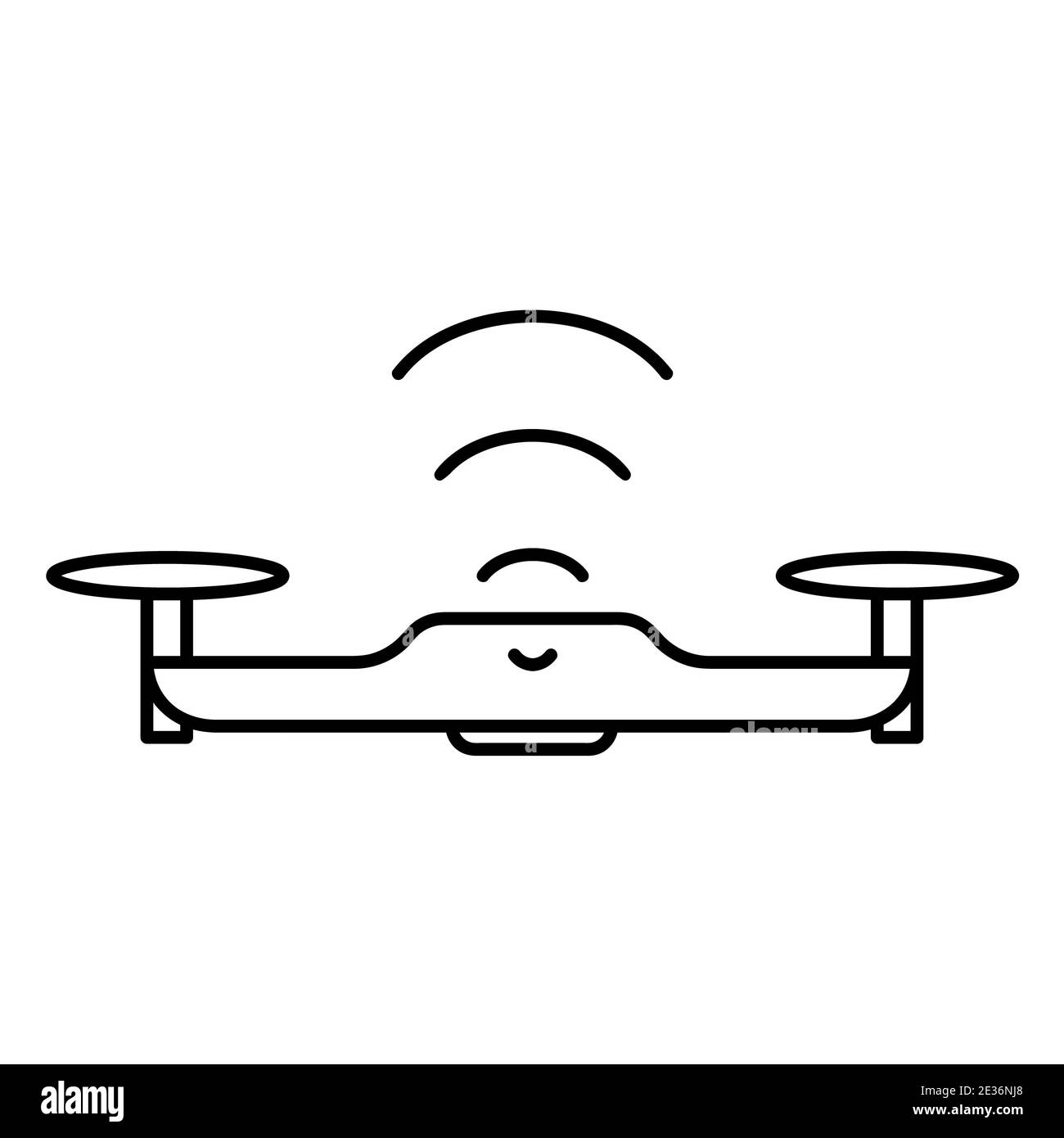 Drone signal icon. Flat pictogram for web. Line stroke. Isolated on ...