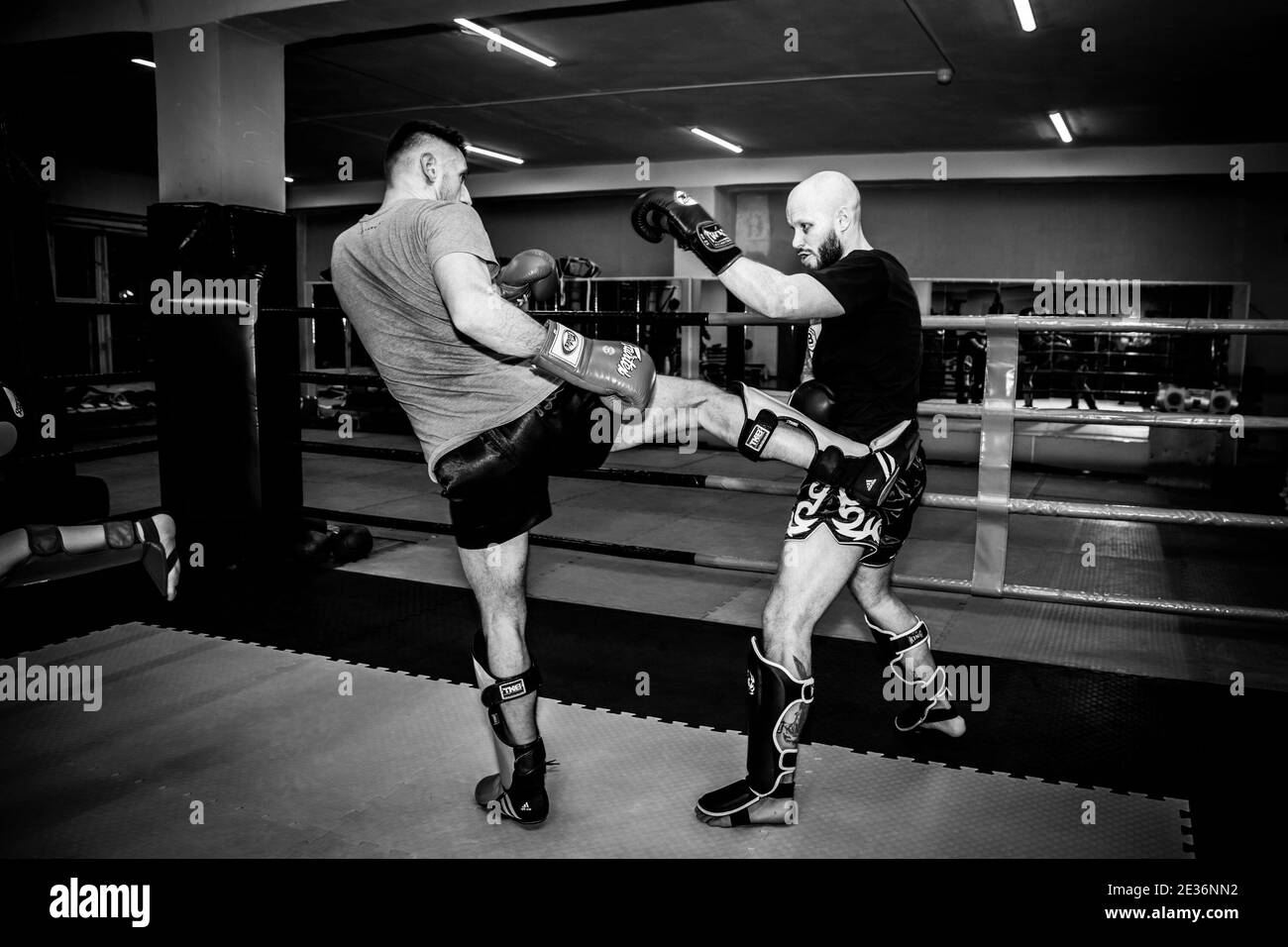 Two men boxers boxing Black and White Stock Photos & Images - Alamy