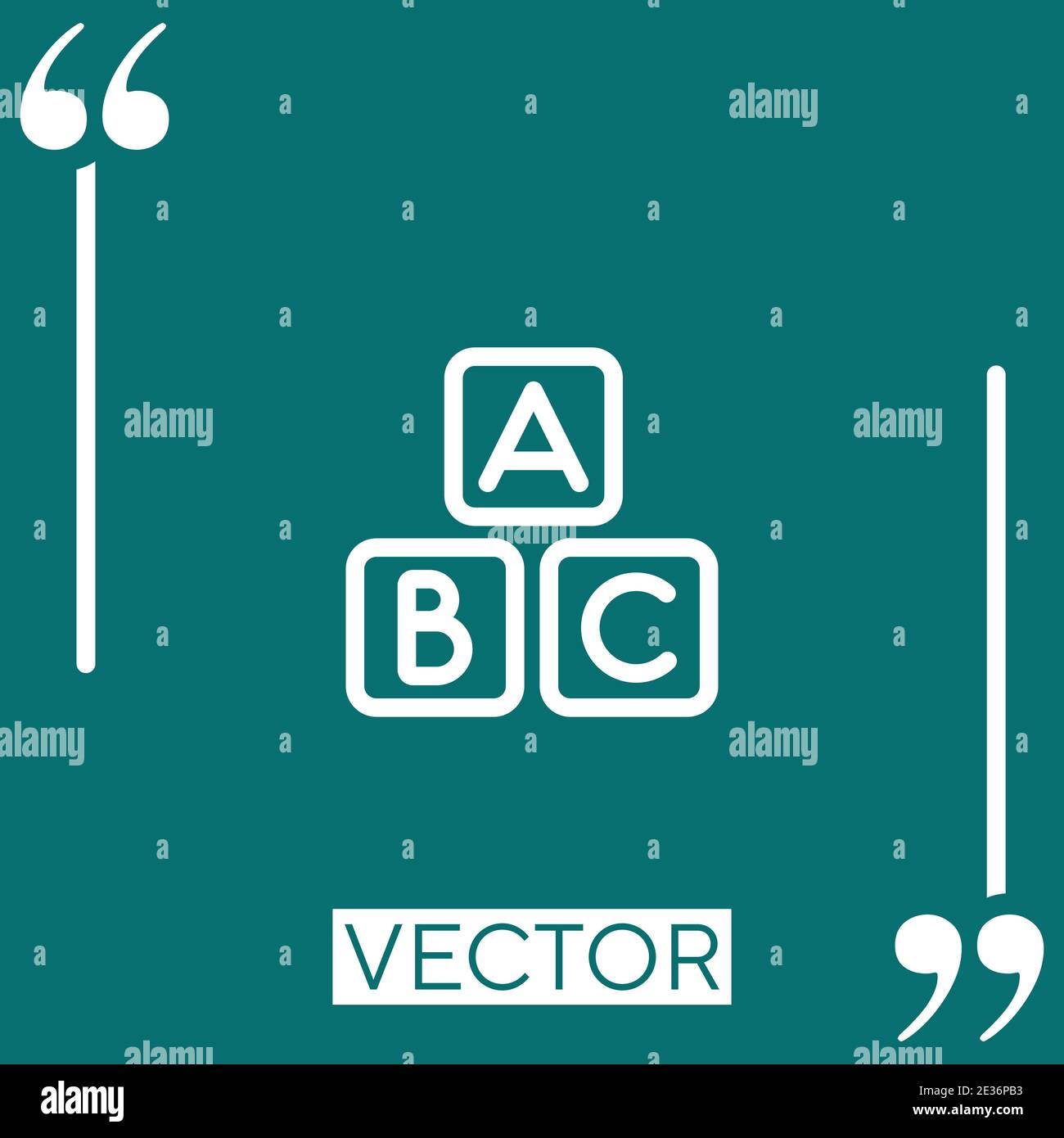 abc squares vector icon Linear icon. Editable stroke line Stock Vector