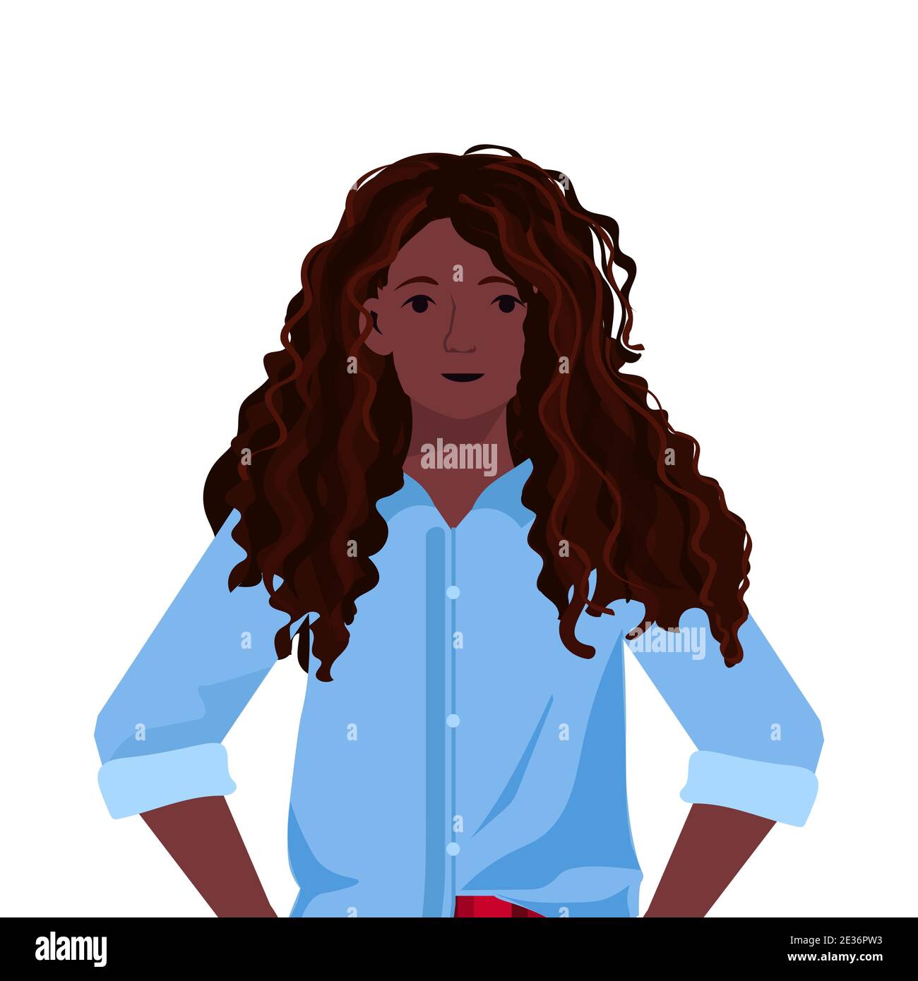 beautiful african american girl cute child female cartoon character ...