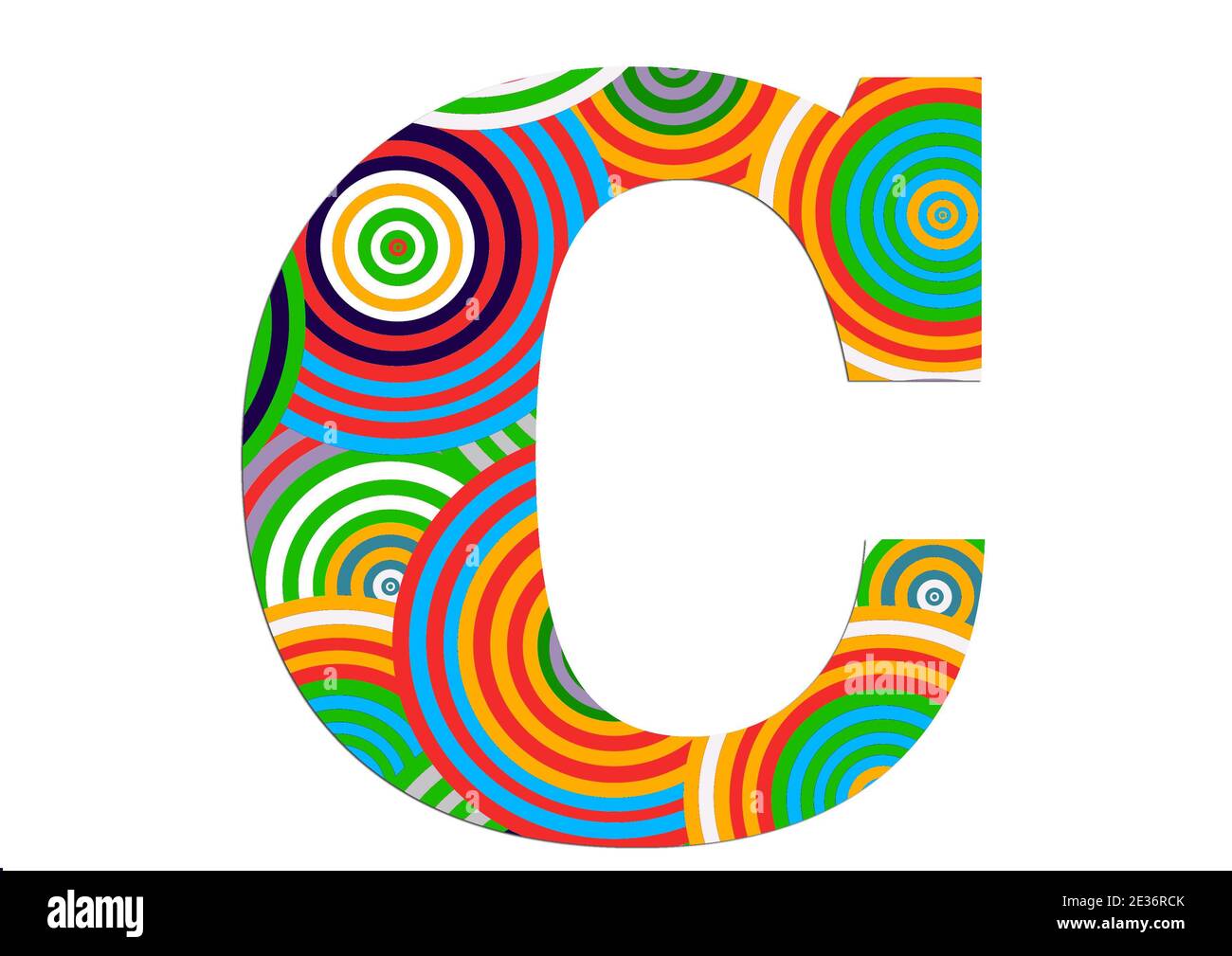 Alphabet C made of fun colorful circle pattern for decoration Stock ...