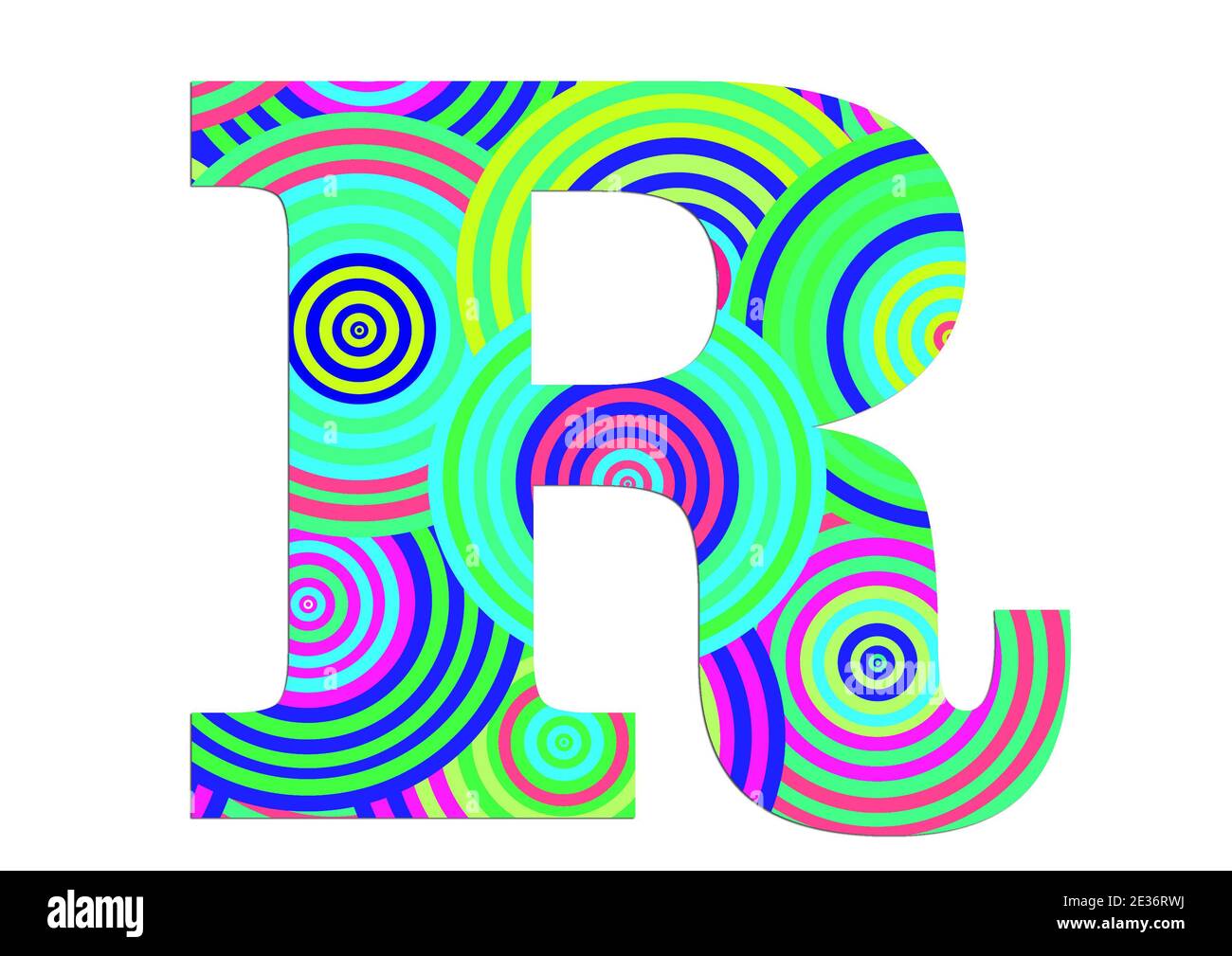 Alphabet R made of fun colorful circle pattern for decoration Stock ...