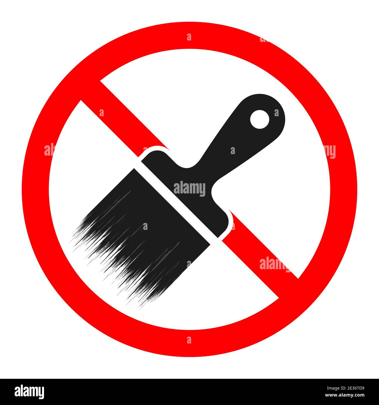 Stop brush icon. Do not paint sign. No paint brush sign . Vector
