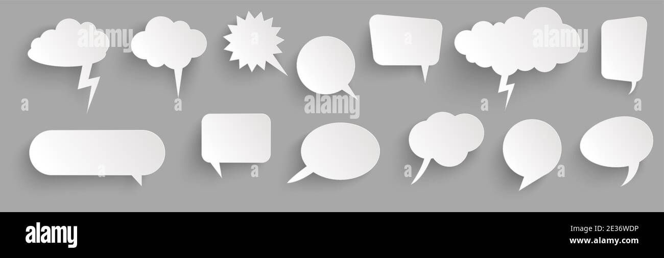 illustration of speech bubbles with shadow looking like stickers Stock ...