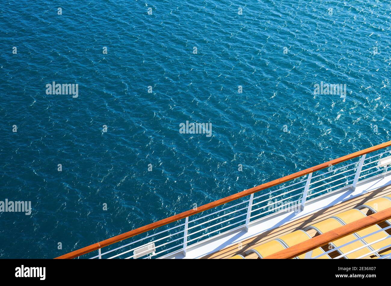 railing on a cruise ship in the blue sea Stock Photo - Alamy