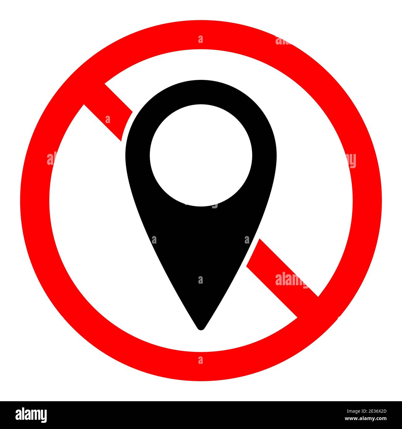 No GPS icon. Map pointer ban icon. Award is prohibited. Stop or ban red  round sign with GPS pin icon. Vector illustration Stock Vector Image & Art  - Alamy