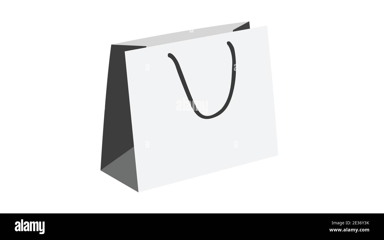Vector Isolated Illustration of a White Shopping Bag Stock Vector Image ...