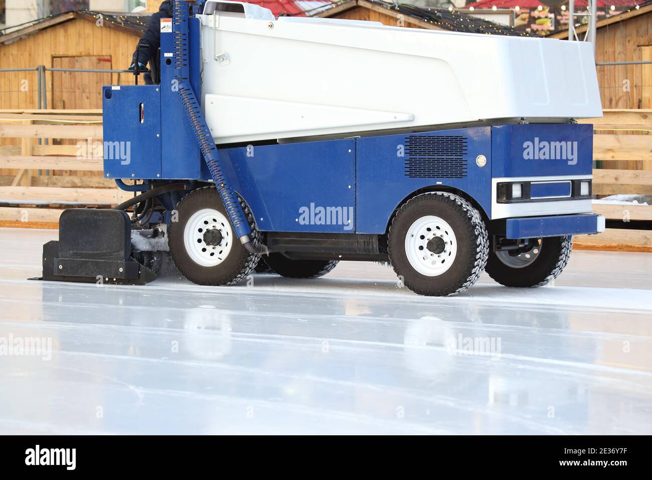 special machine ice harvester cleans the ice rink. transport industry