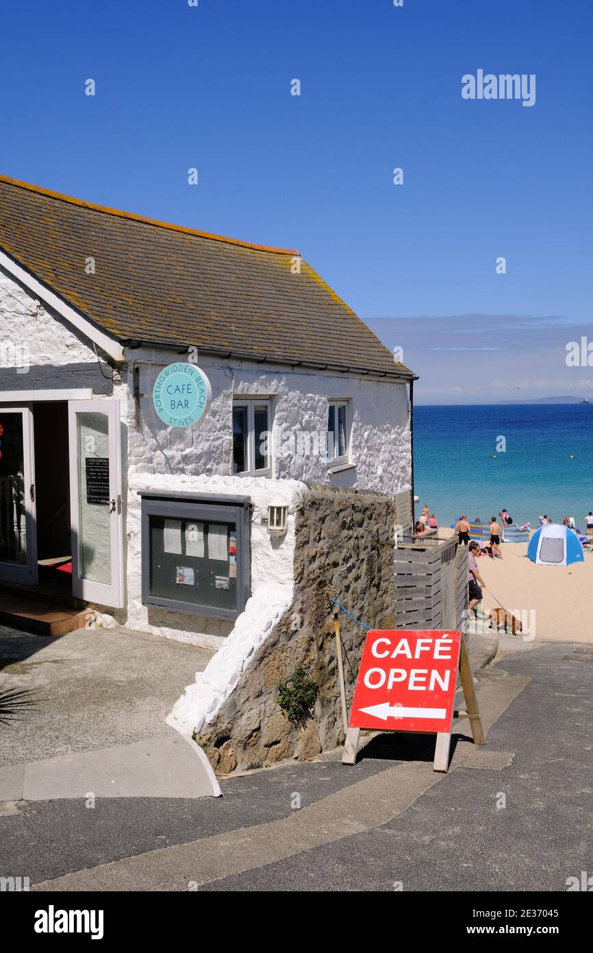 Porthgwidden Beach cafe, St Ives, Cornwall, UK Stock Photo Alamy
