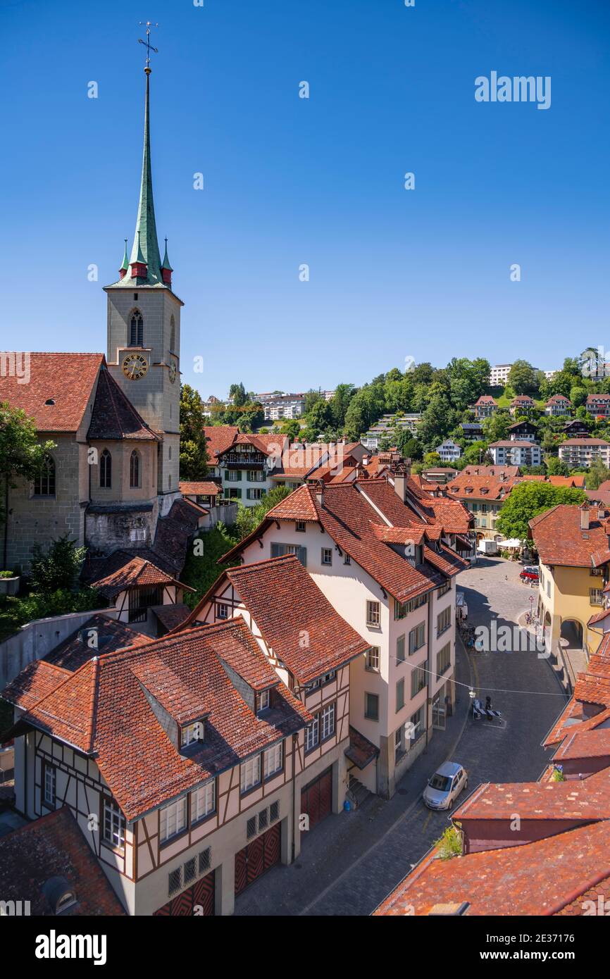 Street, Bern old town, Nydegg church, district Nydegg, Bern, canton Bern, Switzerland Stock Photo