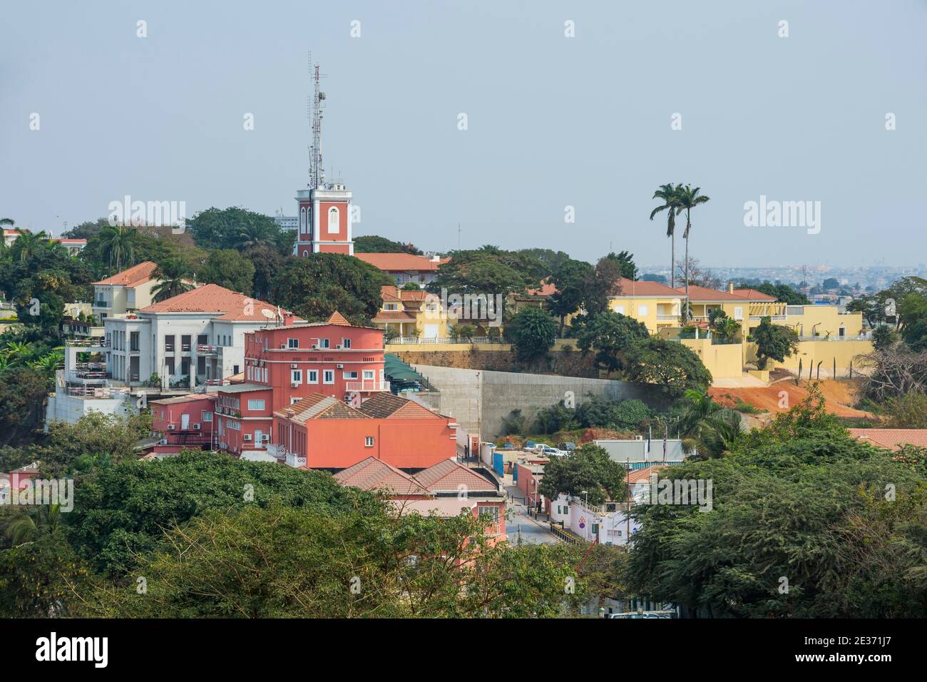 Overlook over the cidade alta from the Fortaleza de Sao Miguel or Saint Michael Fortress, Luanda, Angola Stock Photo