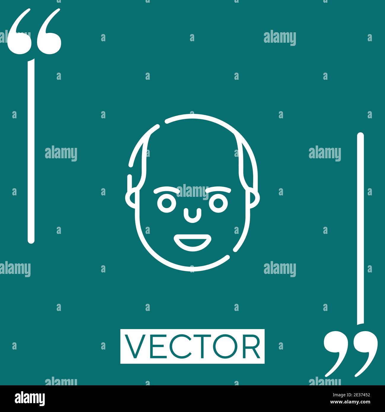 bald vector icon Linear icon. Editable stroked line Stock Vector