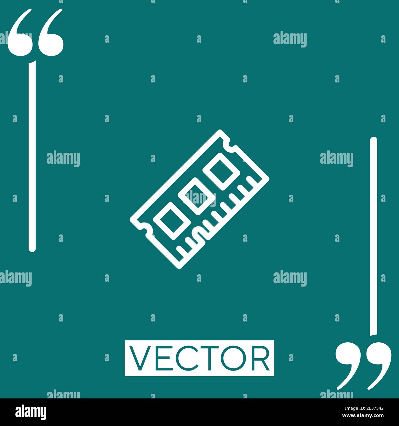 ram vector icon Linear icon. Editable stroke line Stock Vector