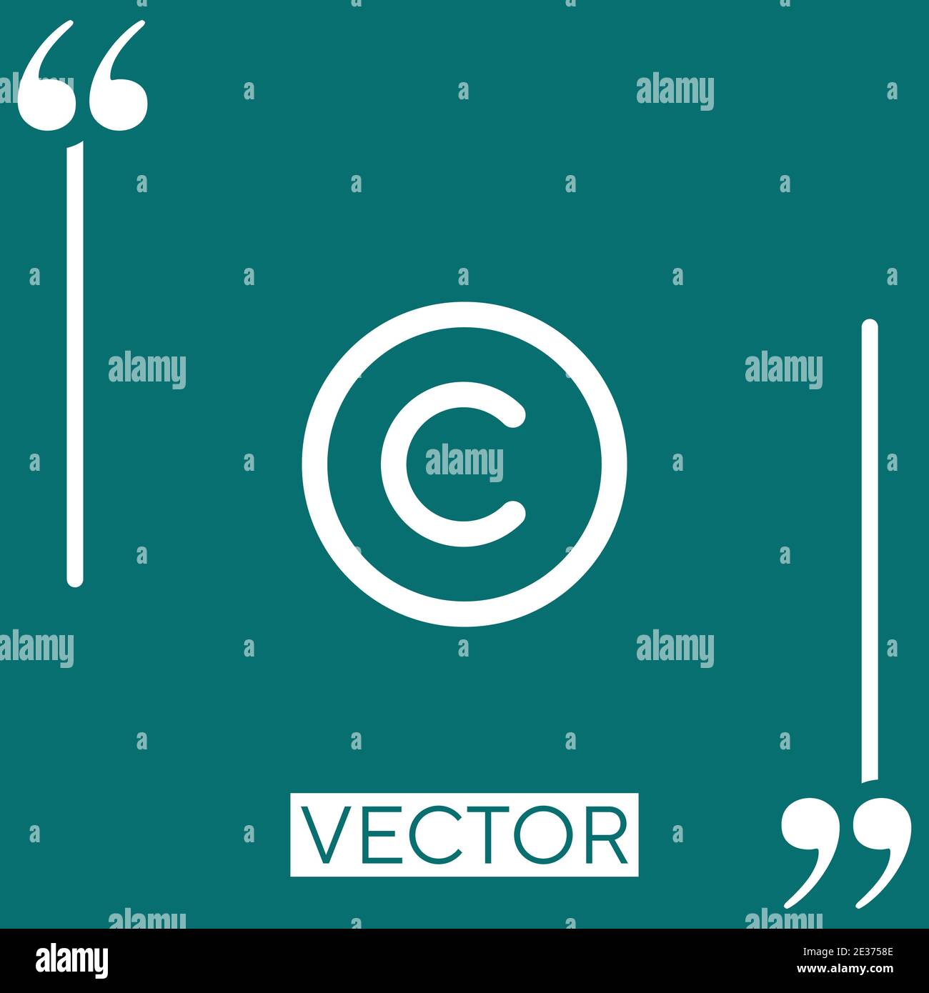 copyright vector icon Linear icon. Editable stroked line Stock Vector