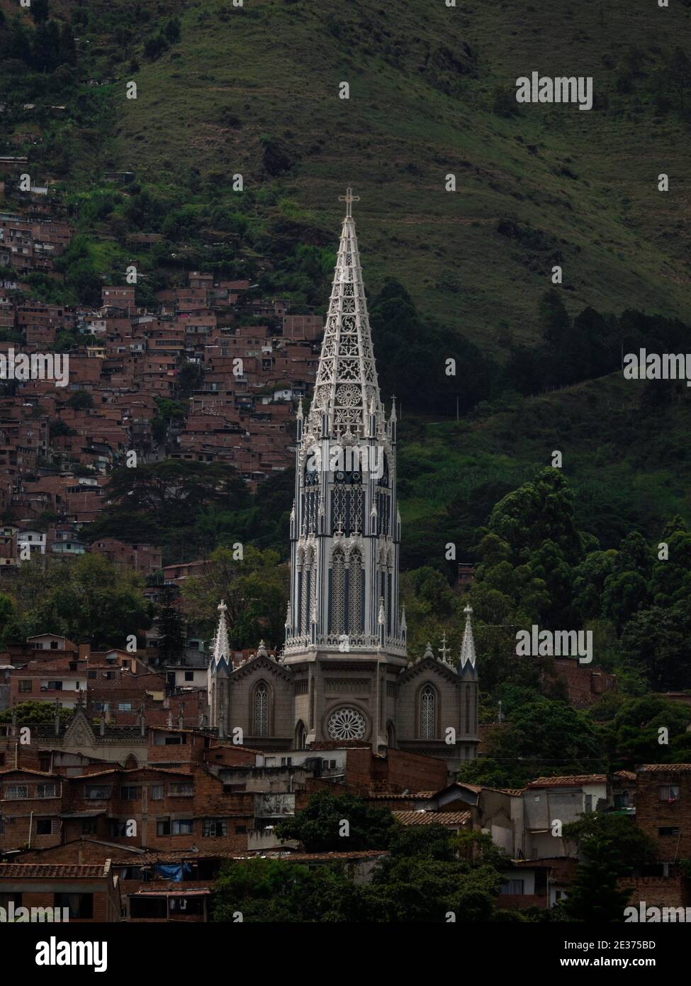 Panorama view of catholic neo gothic church Iglesia del Senor de las  Misericordias Manrique Medellin Antioquia Colombia South America Stock  Photo - Alamy