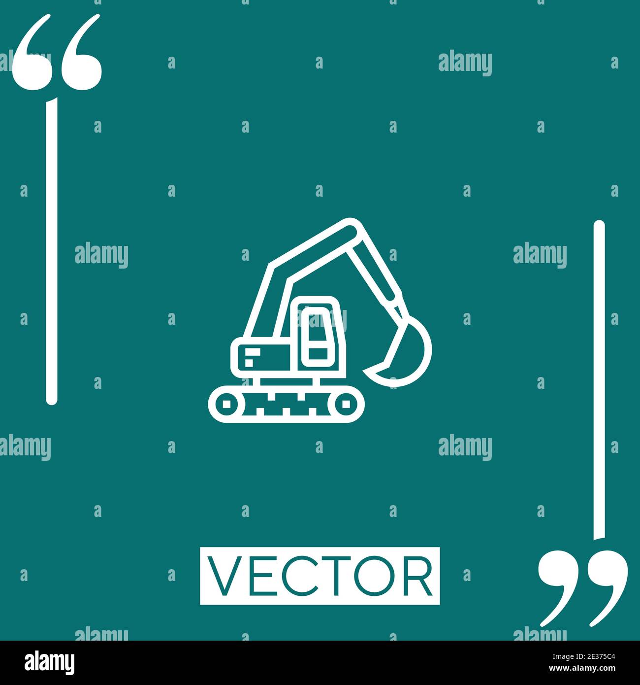 excavator vector icon Linear icon. Editable stroke line Stock Vector