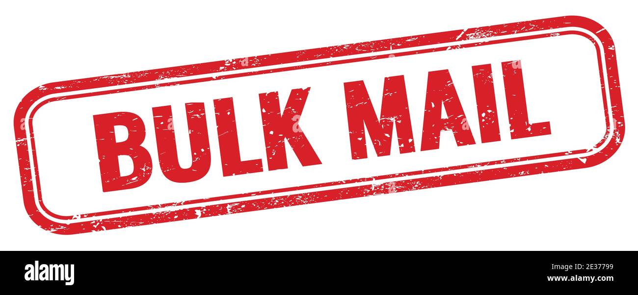 BULK MAIL text on red grungy rectangle stamp Stock Photo Alamy